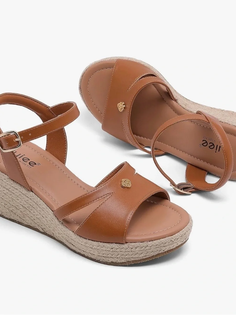 Brand New! Women’s Tan Espadrille Wedge Sandals (Wide-Width) Size: 11W